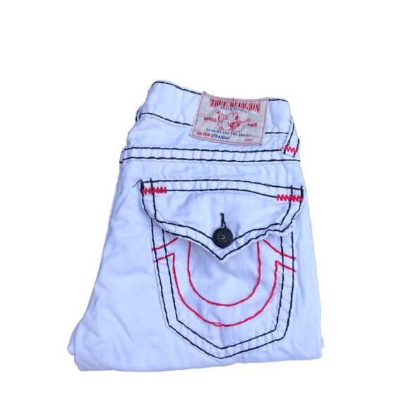 Vintage True Religion Jeans Size 33 White Super T - Picture 5 of 12